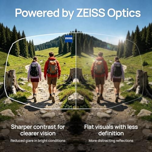 BleeqUp Ranger 4-in-1 Sport Camera Glasses, 16MP 1080P 120FOV Camera Glasses with EIS, Lightweight Sport Sunglasses with AI Video for Outdoor Cycling Hiking (Black) - Thumbnail 3
