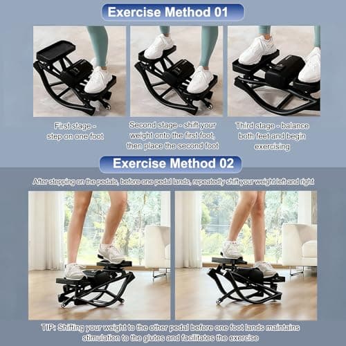 WIKONALK Rock Stepper,Portable Rock Stepper Side to Side,Rocking Steppers for Exercise at Home with Resistance Bands and Digital Display,Low-Impact Balance Board for Full Body,No Assembly - Thumbnail 6