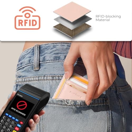 RUNBOX Slim Minimalist Front Pocket RFID Blocking Leather Wallets for Men and Women Card Holder Wallets Gifts for men - Thumbnail 4