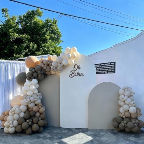 Brown and Gold Balloons, 60Pcs 12 Inch Brown Tan Nude Sand White Gold Confetti Balloons for Boho Neutral Bear Baby Shower Gender Reveal Wedding Birthday Party Decorations - Thumbnail 3