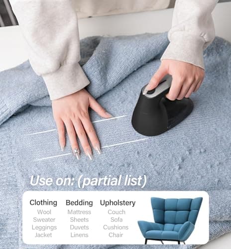 Bymore Fabric Shaver, Lint Shaver for Clothing Furniture Shaver, Sweater Defuzzer Pill Remover Shaver, Lint Remover for Clothing Fuzz-Black - Thumbnail 5