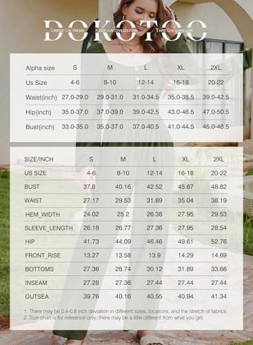 Dokotoo Sleeveless Jumpsuits for Women 2026 One Piece Spring Square Neck Flowy Rompers Smocked Waisted Sexy Business Casual Wide Leg Cruise Outfits Plus Size with Pockets,Navy Blue Small - Thumbnail 5