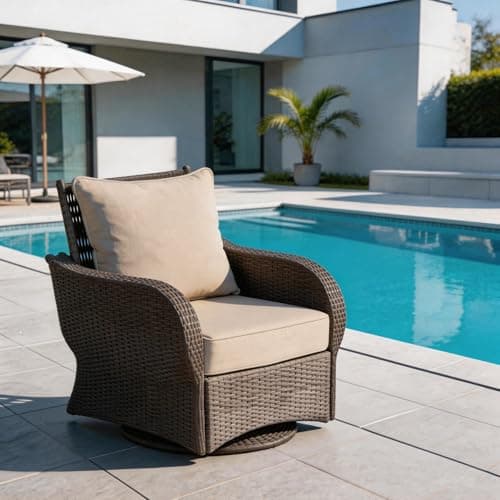 COZYVIDA Outdoor Deep Seat Cushion Set of 2, 24"x24"x5.5" Seat & 25"x22.5" Back, C0 Water-Resistant Breathable Polyester, UV-Resistant 1000+ Hrs, 30D Foam with Recycled Fiber Fill,Boho Paisley,Beige - Thumbnail 3