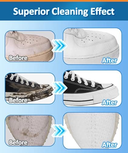 Nanoxa Shoe Cleaner, 6.76 oz Sneaker Cleaner with Brush & Towel, Foam Shoe Cleaning Kit Removes Dirt and Stains for White Shoes, Leather, Boots, Canvas, Fabric Shoes and More - Thumbnail 3