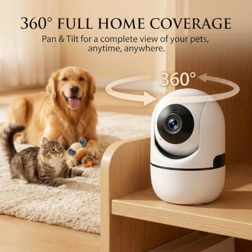 Indoor Camera, home security indoor,Pet/Dog/Baby Security Camera with Phone App, 360°Pan-Tilt, 5G/2.4G Dual-Band Wi-Fi 6, Auto-Tracking, Person/Pet/Baby Crying Detection, Privacy Mode, Two-Way Audio - Thumbnail 2