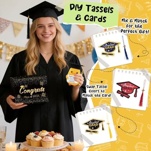 IrichBa Graduation Gifts 2026 for Her Him – DIY Graduation Duck Plush with 3 Replaceable Tassels, Graduation Cap & Card - Funny Emotional Support Gift for Class of 2026 High School College Grad - Thumbnail 3