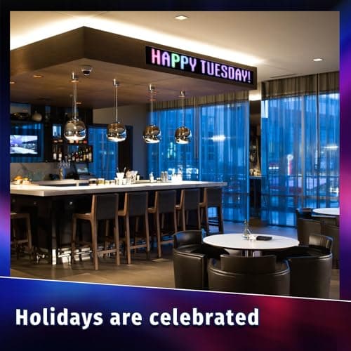Large Programmable P5 Resolution LED Sign, Indoor Window LED Signs, Bluetooth App, for Business Bars Gaming Rooms Restaurants Festivals (49"x 8") - Thumbnail 6
