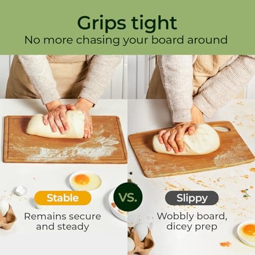 Keechee 2Pcs Cutting Board Set with Non-slip Mat, Bamboo Cutting Boards for Kitchen Meal Prep & Serving - Wood Serving Board Sets with Deep Juice Groove Ideal Kitchen Gifts - Thumbnail 4
