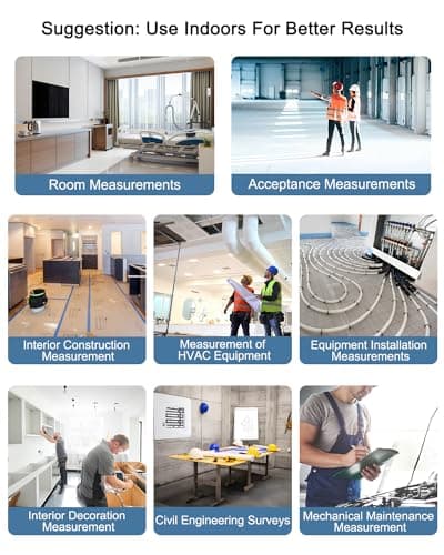 Laser Measuring Tool, 500FT Laser Measure Tool with ±1/16" Accuracy, IP54 Laser Distance Meters with FT/in Units for Area/Volume, Laser Measurement Tool with Angle Sensor for DIY Home Indoor, Black - Thumbnail 5