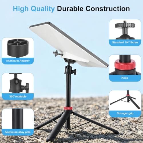 Datop Starlink Mini Tripod Mount,with Aluminum Adapter Tripod Stand Mount Adjustable Height and 360°Tilt Compatible,Starlink mini Stand for Outdoor Camping, Traveling, RV | Starlink Mini Accessories - Thumbnail 6