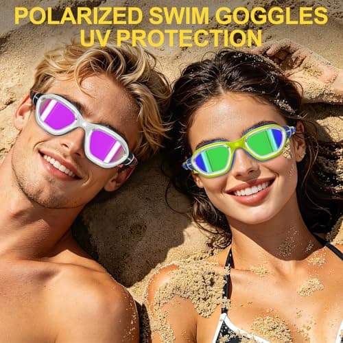 Whale Swim Goggles Polarized Anti-Fog Lenses, Unisex | 100% UV Protection | Anti-Fog Design (Obsidian Black-White; Polarized Lens) - Thumbnail 5