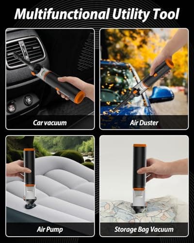 Nimbelephant Car Vacuum 19000Pa Powerful Suction, Cordless Handheld Vacuum Cleaner & Air Duster, Portable Hand Held Mini Vacuum Rechargeable for Car, Home & Office - Thumbnail 4