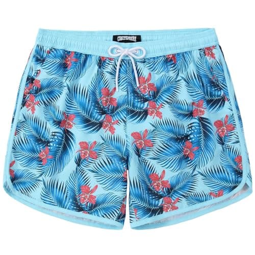 CoozySphere Mens 5 inch Swim Trunks with Mesh Lining Quick Dry Board Shorts 80 80s Vintage Bathing Suits S - Image 1