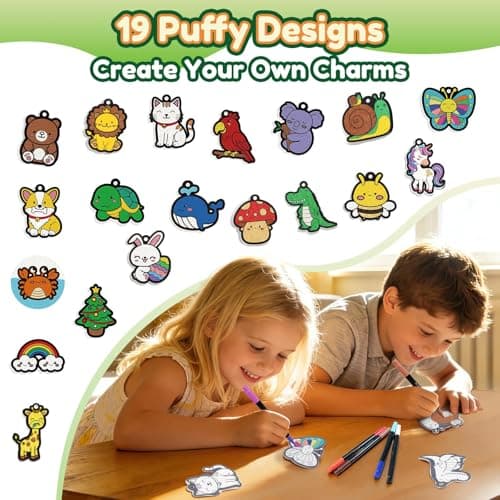 ZOOI Gifts for Kids Magic Puffs Animals, Crafts for Kids Ages 4-8, 3D Art Kit DIY Color Inflate Activity, 19 Mess-Free Paint by Number Craft for Kids, Travel Creative Gift for Girls Boys Ages 3-12 - Thumbnail 4