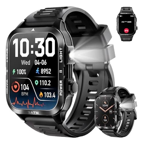 Fuspower Smart Watch for Men Fitness Tracker - Professional Waterproof Bluetooth Calling Sports Watch, Sleep Monitor, Spo2 & Heart Rate Monitor, Compatible with Android and iOS - Image 1