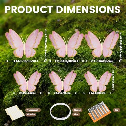 Mverse 3D Butterfly Wall Decor - Gold Paper Butterflies Sticker for Balloon Arch Garland & Cake Topper - Removable Mural Decals for Baby Shower, Wedding, Nursery & Girls Room Decoration (Pink) - Thumbnail 5