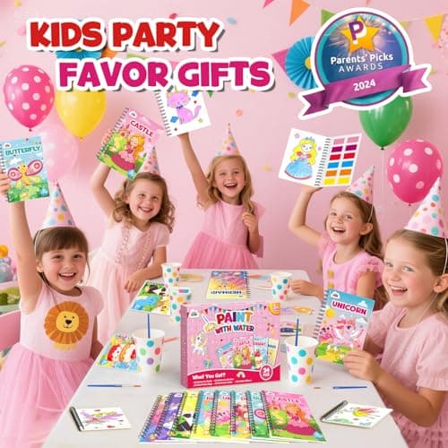 ZMLM 24 Water Coloring Books for Kids Party Favors - Bulk Mini Coloring Books for Kids Ages 4-8,Small Birthday Goodie Bag Stuffers School Teacher Return Gift Art Crafts Classroom Prizes (Girl) - Thumbnail 2