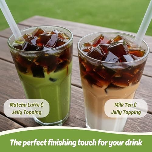 Green Tea Jelly – Vegan, Halal, Gluten-Free, Dye-Free | Jel Dessert made with Natural Brown Sugar & Konjac | 8 Counts (makes 40oz+) - Thumbnail 3