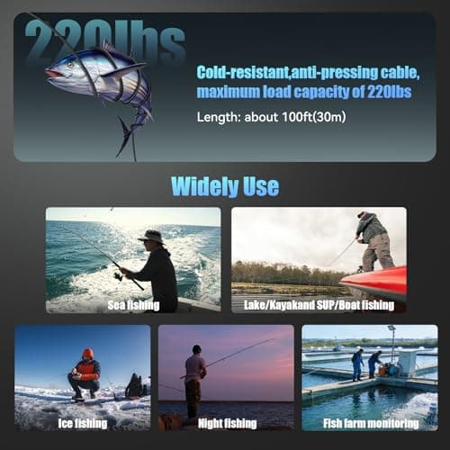 Underwater Fishing Camera Upgraded 5" Camera for Fishing with Infrared Night Vision,1080P HD Monitor,100ft Cable,Ice Fishing Accessory with Carrying Case for Ice,River,Lake,Boat,Kayak,Fishing Farming - Thumbnail 6