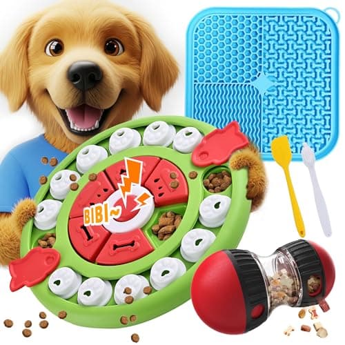 Goohomeey Dog Puzzle Feeder for Small/Middle Breeds - Adjustable Treat Dispenser Funny Slow Feeder Puppy Enrichment Training Toy Pet Interactive Toys Lick Mat Dogs to Keep Dog/Cat Busy - Image 1