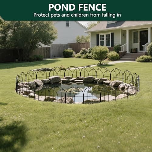 Small Garden Fence Animal Barrier, W12.55*H6.53 Decorative Fence Panel, No Dig Fences Barrier, Arch 26 Pcs Black Metal Fencing, Garden Border Edging Fences, Dog Fencing Blocker for Yard, Flower Bed - Thumbnail 6