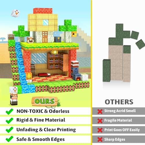 Hiwawind Magnetic Building Blocks Farm Animals, STEM Sensory Magnet Cubes, Montessori Educational Toys for 3 4 5 6 7 8 Year Old Boys & Girls, Birthday Gift - Thumbnail 4