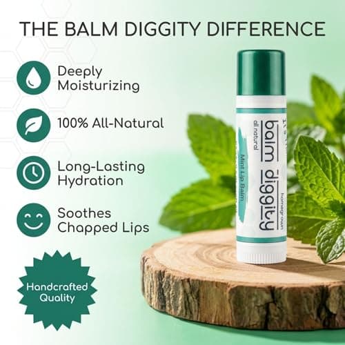 It's The Balm Diggity Mint Lip Balm - Natural Clean Beeswax Lip Balm with Coconut Oil, Jojoba Oil and Shea Butter - Fresh Mint Aroma with Smooth Application for Daily Moisture - 2 Pack - Thumbnail 5