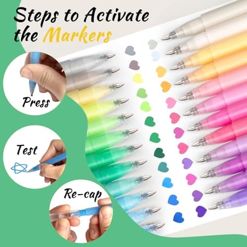 Colorful Pens, 24Pcs Colored Pens Fine Point Smooth Writing Pen, 1.0mm Colored Ink Gel Pen for Journaling Note Taking Writing, Acrylic Gel Pens for Coloring (24 Pcs Color) - Thumbnail 2