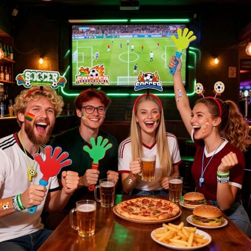 DEKWELL Fan Accessories Kit for 2026 World Cup, 28 PCS World Soccer Sport Cup Gear Set for Home Cheering, Soccer Party Decorations, Stadium Events, Watch Party - Thumbnail 6