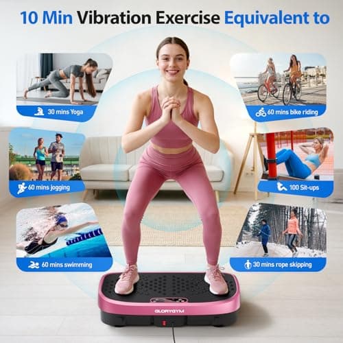 Curved Vibration Plate Exercise Machine for Weight Loss & Lymphatic Drainage, Extra Large Vibration Platform Machine with Manual Speed Control, 350lbs Capacity, Low Noise Shake Plate for Home - Thumbnail 2