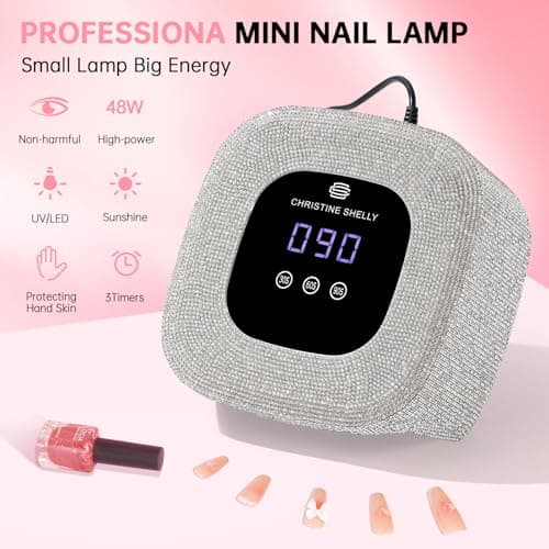 CHRISTINE SHELLY 48W UV LED Nail Lamp Mini Nail Dryer for Gel Polish - Thumbnail 6