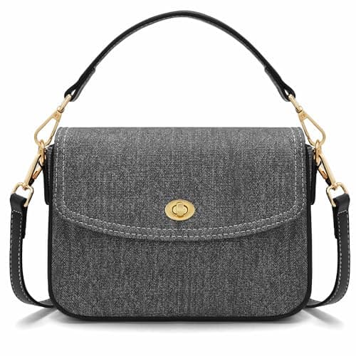 Goinsound Shoulder Crossbody Purse - Trendy Canvas Women's Shoulder Handbags with Adjustable Strap (Black) - Image 1