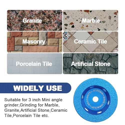 BRSCHNITT 3 inch Diamond Grinding Wheel - Diamond Profile Wheel Grinding for Granite,Porcelain,Ceramic Tile,Marble. - Thumbnail 2