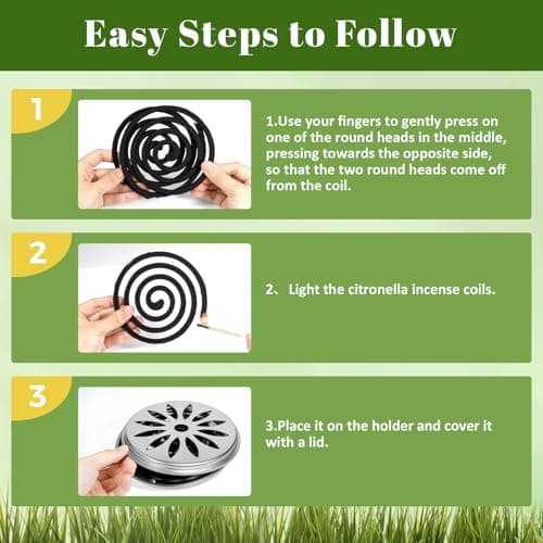SCENTORINI Citronella Coils, 20 PCS Citronella Incense with 2 Coil Holder, Burn to 8-10 Hours, Suitable for Summer Home Outdoor, Camping, Pool Side, Patio, Porches, Farms, Courtyards - Thumbnail 3