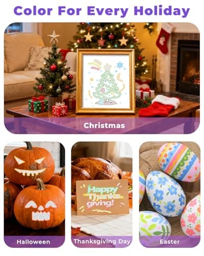 JusArt Outline Sparkle Markers, 18 Metallic Shimmer Pens for Adult Coloring, Cool Fun Drawing Supplies for Valentines Day, Easter, Christmas, Halloween - Thumbnail 3