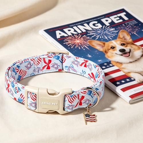 ARING PET 4th of July Dog Collar, Cute Patriotic American Flag Doggy Collars for Puppy Small Medium Large Boy Girl Dogs Pet, for Independence Parades Outdoor Walking Hiking Picnic Daily Photos, XS - Thumbnail 2