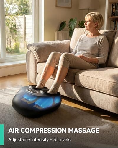 Snailax Shiatsu Foot Massager with Heat, FSA Eligible, Kneading, Compression, Vibration, Feet Massage Machine for Plantar Fasciitis, Neuropathy, Foot Warmer, Gifts for Women Men,Size 13 - Thumbnail 4