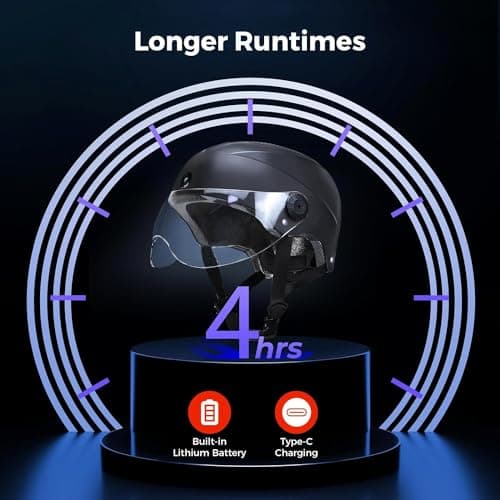 DC Smart Bike Helmet with Cameras Dual HD Front & Rear Video Recorder for Ebike & Electric Scooter, Bluetooth App Control Action Cam Helmet, CPSC Certified (Black) - Thumbnail 6