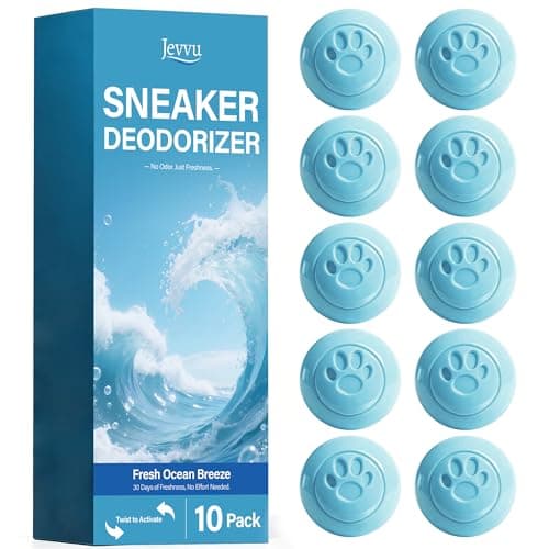 Jevvu Shoe Deodorizer Balls, 10 Pack Odor Eliminator for Shoes, Sneakers, Boots, Gym Bags and Lockers