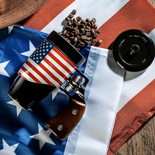 Pukomc Novelty Ceramic Coffee Mug, Birthday Gifts for Men and Women, fathers gifts, Coffee Mugs for Men (16OZ) (Black & Flag) - Thumbnail 3
