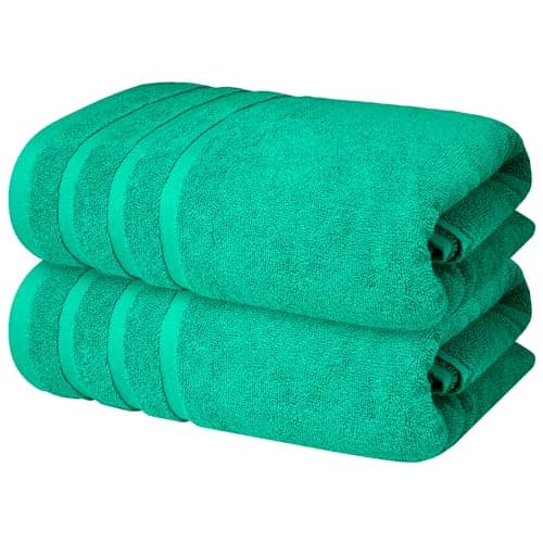Infinitee Xclusives 100% Cotton Luxury Bath Towels Set of 2 (27x54 Inches) (Vivid Green, Bath Towels - Pack 2) - Image 1