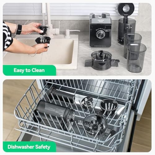 Cold Press Juicer, ORMEO HOME Masticating Juicer Machines with 5.5" Large Feed Chute Fit Whole Vegetables & Fruits, with Pulp Seperation 99.6% Juice Purity, Quiet Motor Easy to Clean BPA Free - Thumbnail 6