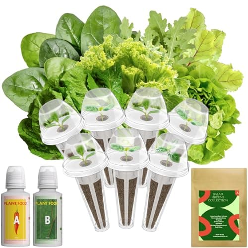 Inbloom 7-Pods Salad Greens Seed Pod Kit for AeroGarden, Ahopegarden, Gardencube Hydroponic Garden with Spinach, Buttercrunch, Paris & American Lettuce, Swiss Chard, Arugula, Bok Choy - 350 Seeds - Image 1