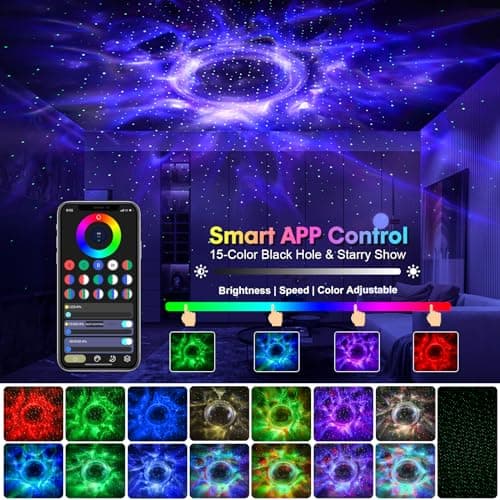 Robot Galaxy Lights Projector, APP Control Star Projector Nebula Light with Remote - Galaxy Star Night Light for Bedroom with Timer and White Noise Kids Adult Gifts for Christmas Birthdays - Thumbnail 2