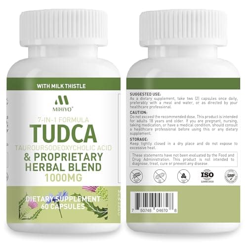MIHIYO TUDCA Supplement 1000mg – Bile Salts and Liver Support with Milk Thistle – 6 Herb Blend Gallbladder Formula – 60 Capsules - Thumbnail 6