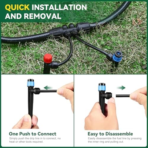 Drip Irrigation System for Garden, 2026-Upgraded Quick Connect Garden Watering Kit All-in-One with 1/2 inch 1/4 inch Irrigation Tubing for Garden, Lawn, Greenhouse, Raised Beds (126FT) - Thumbnail 5