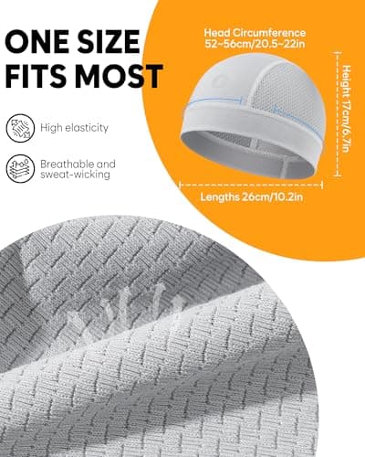 OCQOCQ 3 Pcs Cooling Skull Cap Breathable Mesh for Men Women Cycling Lightweight Quick-Dry Helmet Hard Hat Liner - Thumbnail 4