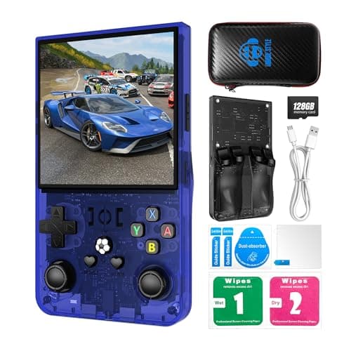 R36MAX Retro Handheld Game Console, 4.0 Inch 720x720 IPS Screen, 64GB Built-in 18,000+ Classic Game, Portable Hand Held Open Source Linux System, 4000mAh Battery Retro Gaming Console(Blue 64GB) - Image 1