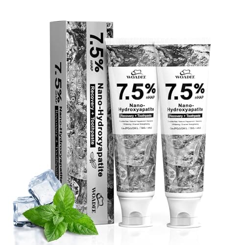 woadee 7.5% Hydroxyapatite Toothpaste for Advanced Enamel Protection, Fluoride-Free Nano Hydroxyapatite Toothpaste, Gentle and Effective Formula, Fresh Breath, Suitable for Sensitive Teeth 2 Pack - Image 1