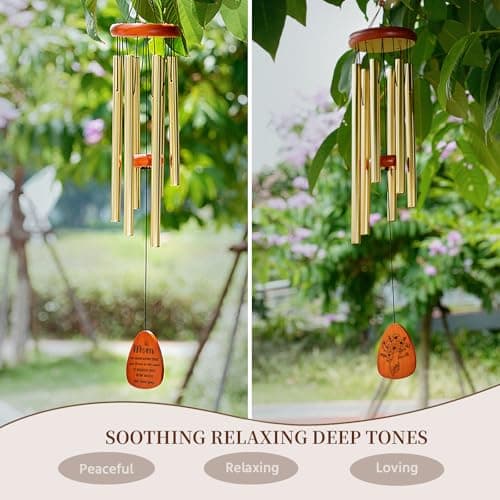 32" Wind Chimes Birthday Gifts for Mom from Daughter Son, Mom Birthday Gifts Mothers Day, Gold - Thumbnail 4